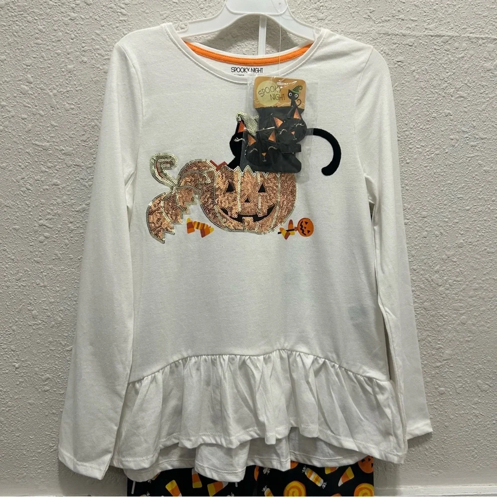 Spooky Night Girls Halloween Outfit NWT Large 10/12 (Read Description)